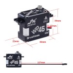 Vendite calde JX Servo WP45 HV 45KG Brushless impermeabile IP67 in metallo ingranaggio Servo digitale per auto RC elicottero aereo